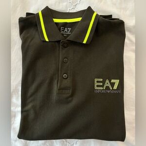 Emporio Armani pique knit shirt sleeve polo shirt